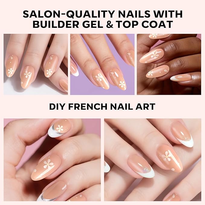 modelones Press on Nails, 150 Pcs French Tip Press on Nails, NailBoxie Brown Almond Shape Nail Tips, Natural Salon Finish Fake Nails, Ideal for Wedding, Party, Daily DIY Nail, 15 Sizes-VivaGrace Women