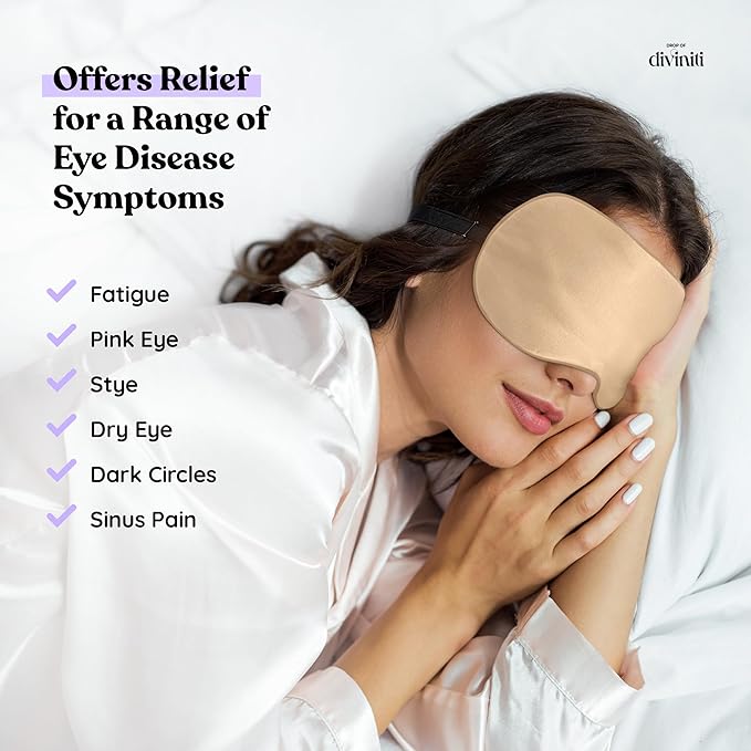 Heated Eye Mask for Dry Eye Relief - Stye Eye Treatment, Warming Eye Mask for Dry Eyes Mask Warm Compress for Eyes, Sinus Mask Heated Eye Patch - Dry Eye Mask Moist Heat Electric Warming - Champagne-VivaGrace Women