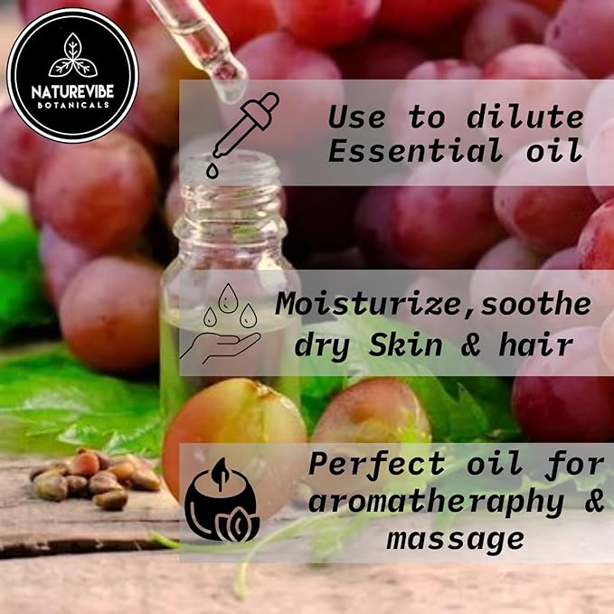 Naturevibe Botanicals Grapeseed Oil 32 Ounces | 100% Pure and Natural | Great for Skin Care and Hair Care-VivaGrace Women