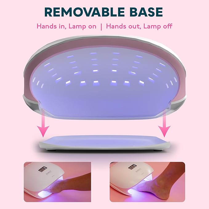 SUNUV LED UV Nail Light, UV Lamp for Gel Nails Polish with 4 Timer Settings, LCD Display Removable Base, SUN4S Pink-VivaGrace Women