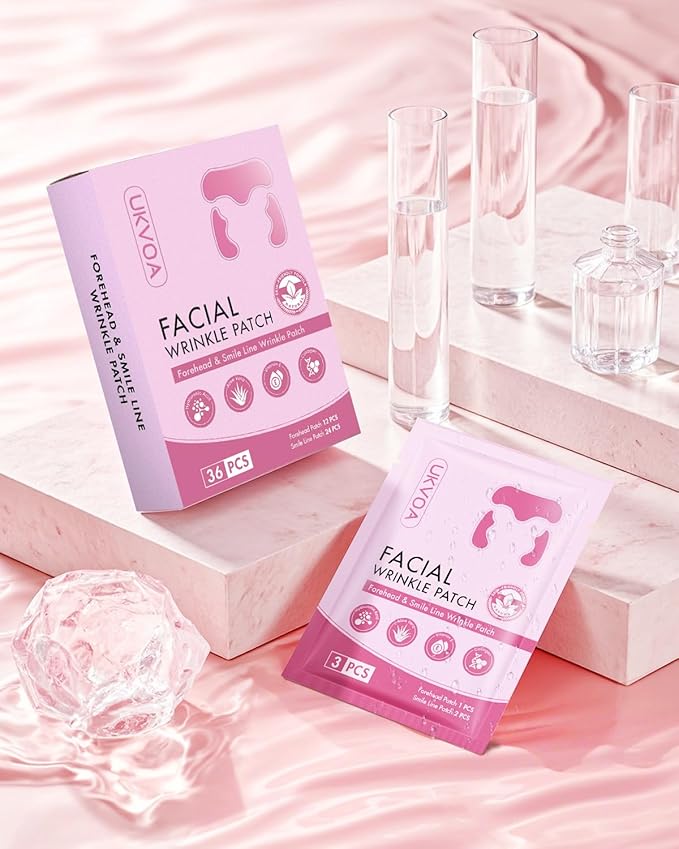 Forehead Wrinkle Patches & Smile Line Patches, Overnight Facial Wrinkle Treatment with Hyaluronic Acid, Aloe, Collagen & Vitamin E to Lift Smile Lines for Women 36pcs-VivaGrace Women