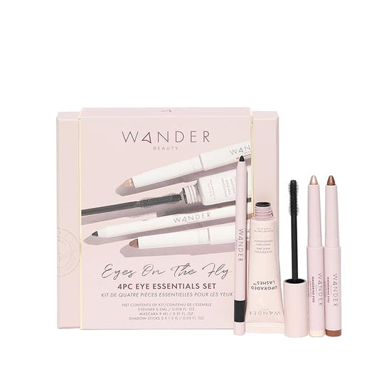 Wander Beauty Eyes on the Fly - 4 Piece Beauty Gift Set - Includes Skyliner, Upgraded Lashes Thickening Mascara, & 2 Wandering Eyes Cream Eyeshadow Sticks - Cruelty Free Natural Beauty Gifts-VivaGrace Women