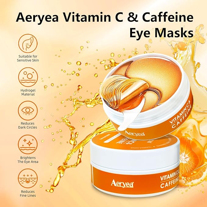 Under Eye Patches with Vitamin C & Caffeine 30 Pairs for Dark Circles, Fine Lines and Puffiness, with Niacinamide Hydra-Gel Collagen, Skin Care for Men & Women-VivaGrace Women