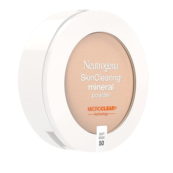 Neutrogena SkinClearing Mineral Acne-Concealing Pressed Powder Compact, Shine-Free & Oil-Absorbing Makeup with Salicylic Acid to Cover, Treat & Prevent Breakouts, Soft Beige 50,.38 oz-VivaGrace Women