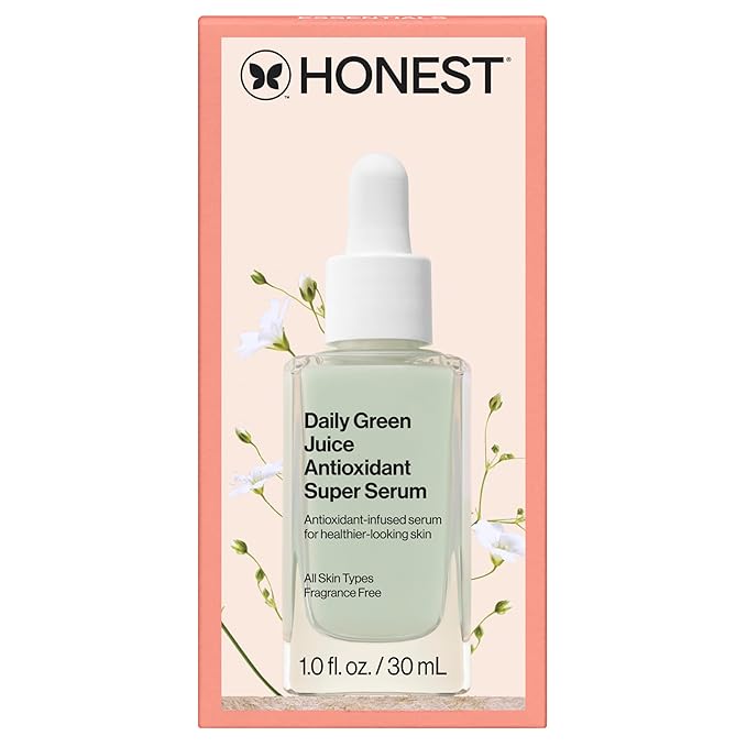 Honest Beauty Daily Green Juice Antioxidant Super Serum | Improves Skin Tone + Texture | Gentle for Sensitive Skin, Fragrance Free, Vegan | 1 fl oz-VivaGrace Women