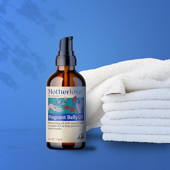 Motherlove Pregnant Belly Oil (4 oz) Natural Moisturizer to Soothe Itchy Skin & Prevent Stretch Marks—Non-GMO, Organic Herbs, Vegan-VivaGrace Women