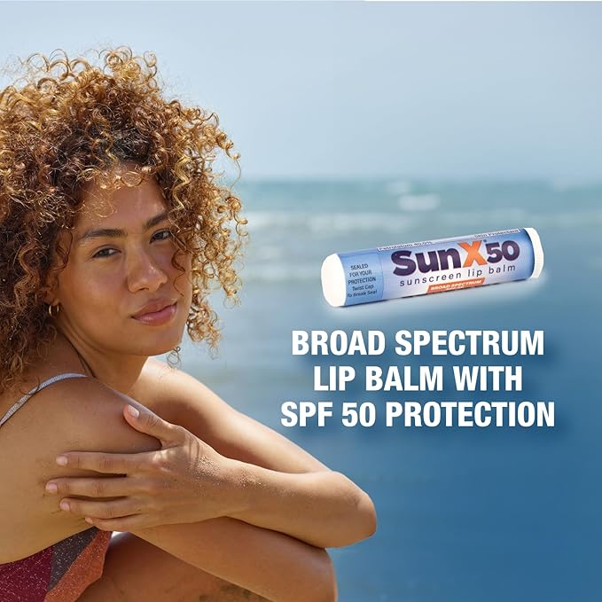 Sun X 50 Lip Balm SPF 50 (Pack of 24) - Lip Sunscreen SPF 50 Water Resistant Up To 80 Minutes and Free Parabens & Oxybenzone - Broad Spectrum (UVA/UVB) Protection-VivaGrace Women