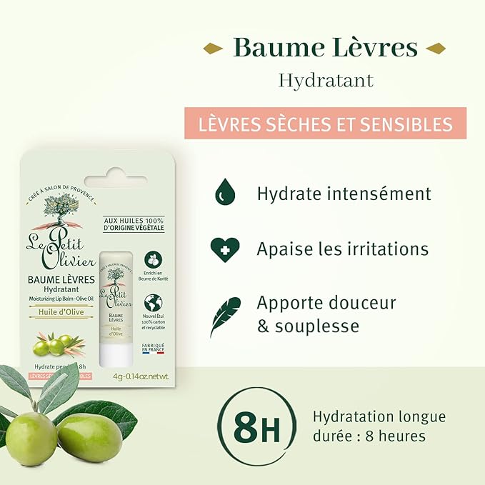 Moisturising Lip Balm Stick - Enriched with Olive Oil - Softens and Smooths Dry Lips - Made with Natural Vegetable Oils - 0.14 oz-VivaGrace Women