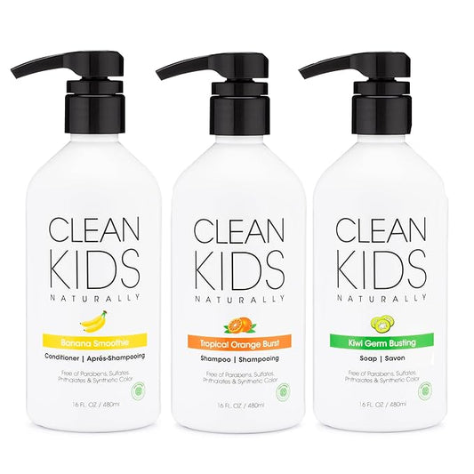 Clean Kids Naturally Bath Sets (Shampoo, Conditioner, & Hand Soap)-VivaGrace Women