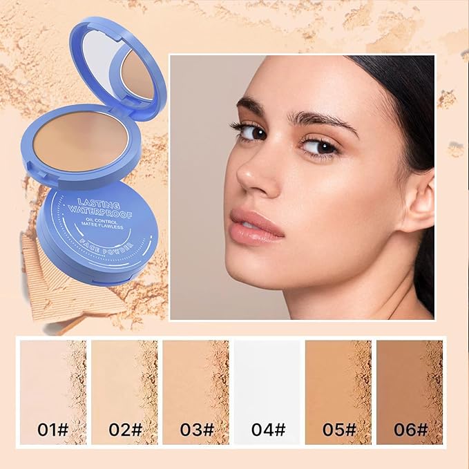 Oil Control Face Pressed Powder,Matte Smooth Flawless Setting Powder Makeup,Waterproof Long Lasting Finishing Powder,Cruelty Free Lightweight Face Cosmetics,0.35Oz(NATURAL BEIGE)-VivaGrace Women