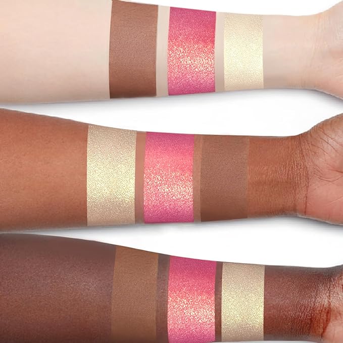 3Pcs Contour Highlighter Cream Blush Stick for Cheeks Eyes Lips Lightweight Dewy Finish Blush Stick Waterproof Long Lasting Contour Stick Trio Wand Face Makeup Set for Girls and Women (1+3+4)-VivaGrace Women