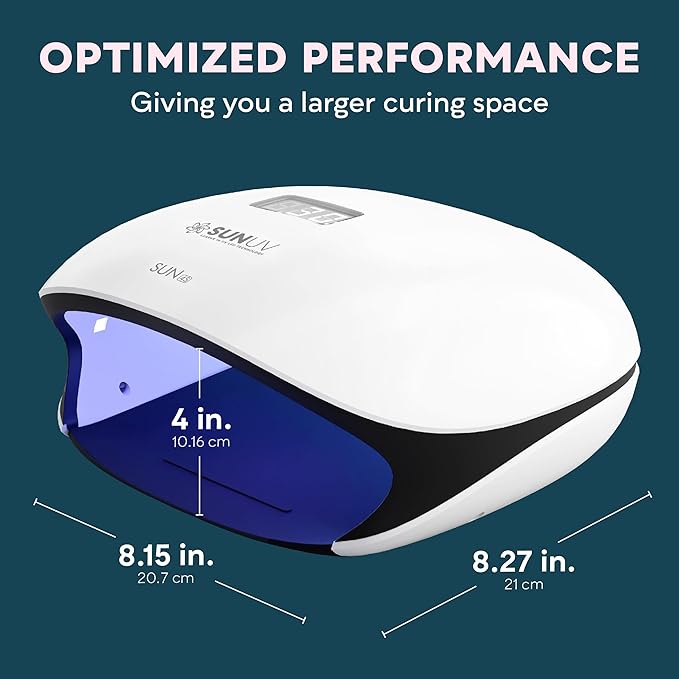 SUNUV UV LED Nail Lamp, UV Light for Gel Polish with 4 Timer Settings, Nail Dryer with LCD Display, Removable Base SUN4S Black-VivaGrace Women