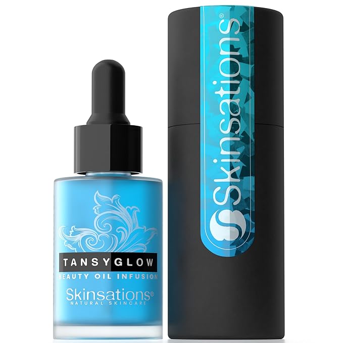 Skinsations - Balancing Face Oil Infusion - TANSY GLOW - Soothing and Calming, Skin Regenerative, Hydrating, Anti-Aging Skin Care - Blue Tansy, Neroli Oil, Chamomile, Moringa Oil, Vitamin C, Vitamin E-VivaGrace Women