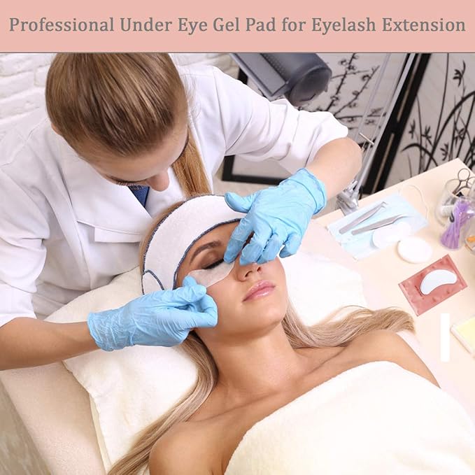 55 Pairs Set, Under Eye Hydrogel Pads, Professional Lint Free Eye Mask Eyelash Extension Gel Patches Kit for Adhesive Lash Beauty Tool (Pink)-VivaGrace Women