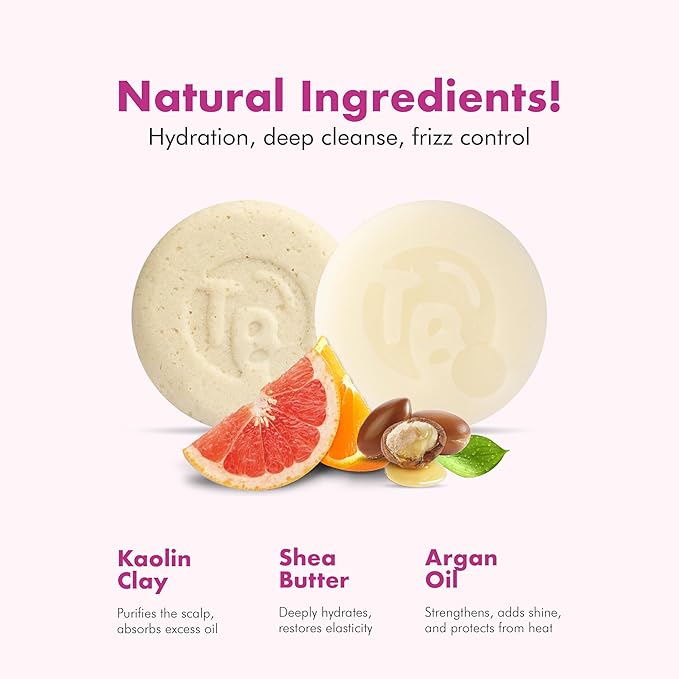 Vitamin B5 Shampoo & Conditioner Bar Set Bundle – Citrus Essential Oils + Argan Oil – Volumizing, Nourishing & Strengthening – Sulfate & Paraben Free – 7.8oz-VivaGrace Women