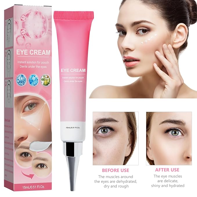 Instant Under Eye Cream, Ream For Eye Bags, Moisturizing Eye Cream, Anti-Wrinkle Eye, Brightening Eyes Tightener Cream, Helps To Instantly Reduce The Puffy Eye Look（2pcs）-VivaGrace Women