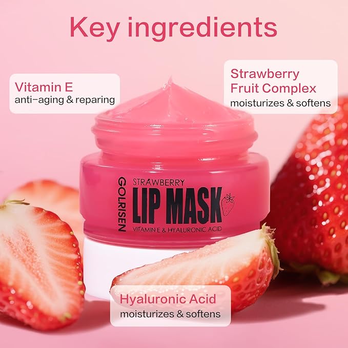 Lip Mask Hydrating - Plump & Repair Dry Lips | Lip Mask Overnight - Infused with Hyaluronic Acid & Vitamin E | Lip Sleeping Mask - Wake Up to Soft, Smooth Lips, 0.7 oz-VivaGrace Women