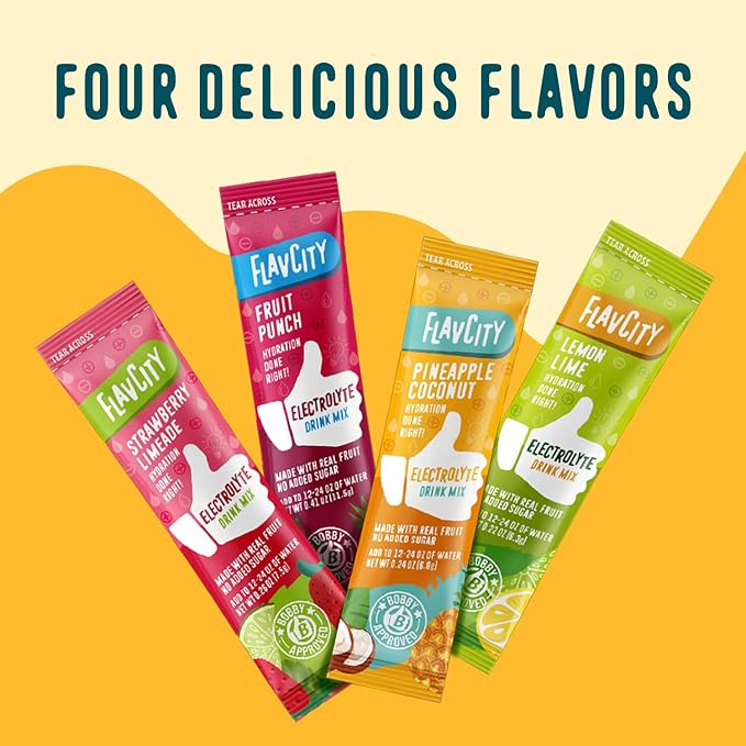 FlavCity Pineapple Coconut Electrolytes Powder Packets - 28 Hydration Packets - No Added Sugar - Hydration Powder with Real Fruit & Unrefined Sea Salt - Keto & Gluten-Free (28 Stick Packs)-VivaGrace Women
