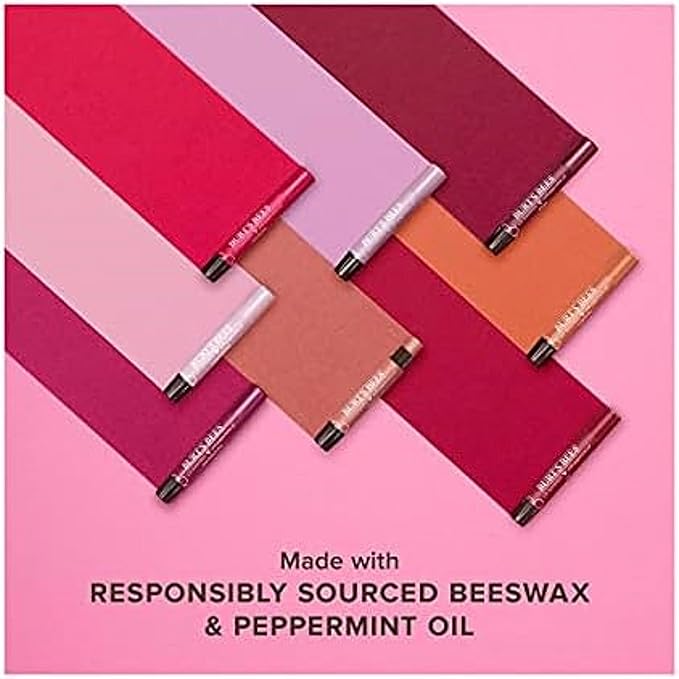 Burt's Bees Shimmer Lip Tint Set, Tinted Lip Balm Stick, Moisturizing for All Day Hydration with Natural Origin Glowy Pigmented Finish & Buildable Color, Rhubarb (4-Pack)-VivaGrace Women