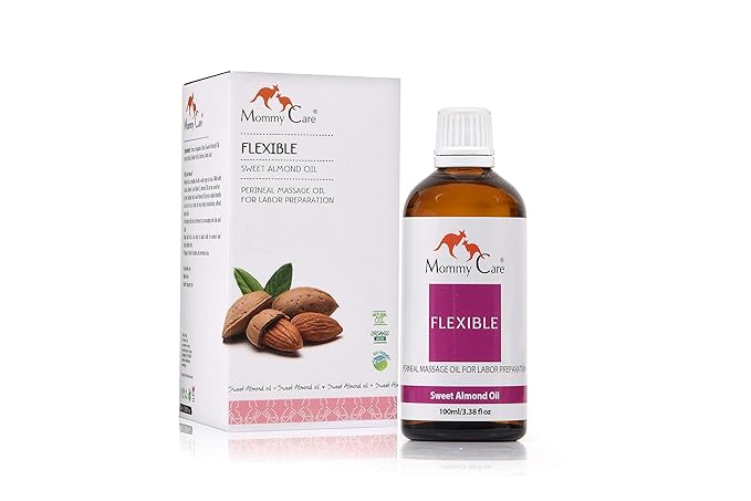 Mommy Care Perineal Massage Oil Labor Preparation, Flexible Perineal Massage Oil, Sweet Almond Oil For Pregnancy and Postpartum Recovery 100ml/3.38 fl.oz Certified Organic All Natural-VivaGrace Women