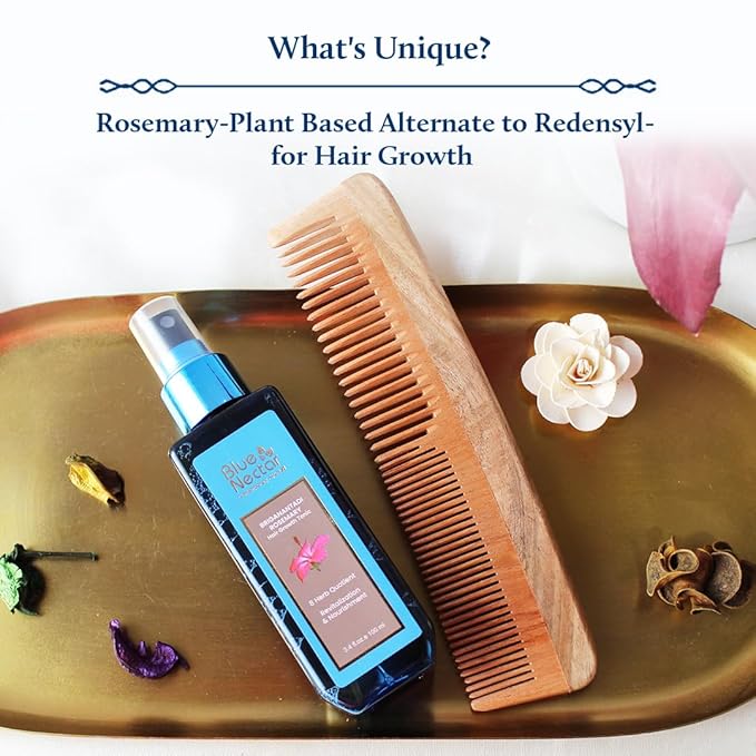 Blue Nectar Hair Growth Serum with Rosemary Oil for Hair Growth | Ayurvedic Hair Tonic Spray (8 Herbs, 3.38 Fl Oz)