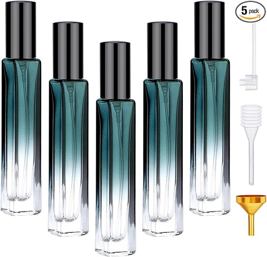 Segbeauty Refillable Perfume Bottle Travel, 5pcs 10ML Mini Glass Spray Bottles for Perfume, Empty Fine Mist Cologne Sprayer Portable Sample Container Atomizer for Dispensing Toilteries Liquid Cosmetic-VivaGrace Women