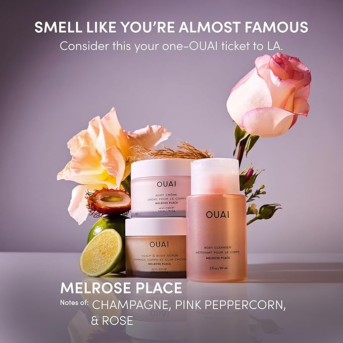 OUAI Body Cream Travel Size, Melrose Place - Hydrating Whipped Body Cream with Cupuaçu Butter, Coconut Oil & Squalane - Softens Skin and Delivers Healthy-Looking Glow - Sulfate Free Skin Care (3.4 Oz)-VivaGrace Women