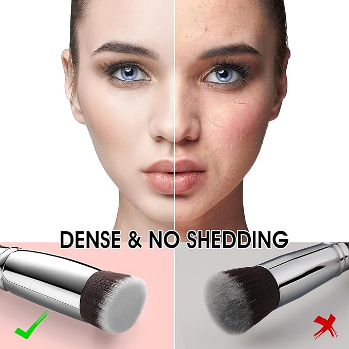 Flat Top Kabuki Foundation Brush, EIGSHOW Premium Makeup Brush for Liquid, Cream, and Powder - Blending, Buffing, Stippling, Flawless Application (F624)-VivaGrace Women
