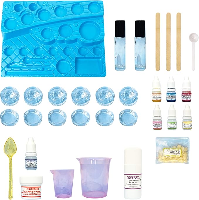 Thames & Kosmos Yummy Rainbow Lip Balm Lab STEM Kit | Make Lip Balms, Glosses | Strawberry, Grape, Banana Flavors & Cosmetic Jars | Chemistry & Biology of Skin Care | 2-Language (EN/FR)-VivaGrace Women