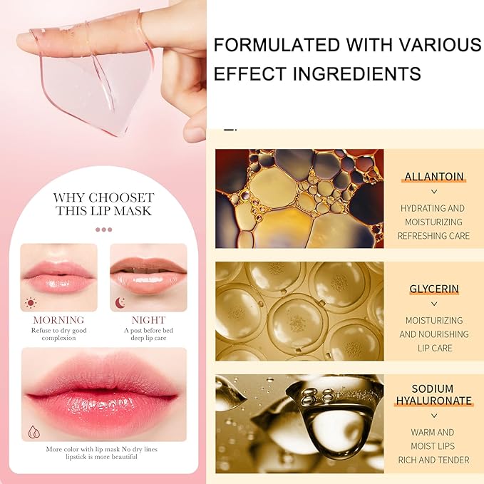 MEICOLY 30 Pads Lip and Eye Mask Sheet,Moisturizing Seaweed Eye Mask Crystal Anti-Aging Eye Patches Strawberry Lip Mask,Dark Circle Remover with Box,Lip and Eye Mask Set-VivaGrace Women