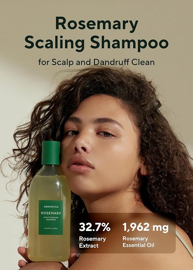 AROMATICA Rosemary Scalp Scaling Shampoo (2 packs) - Korean Hair Care with Thinning Hair Loss Natural Rosemary Essential Oil for Women Hair Growth - Free from Sulfate, Silicone, and Paraben (13.53 oz)-VivaGrace Women