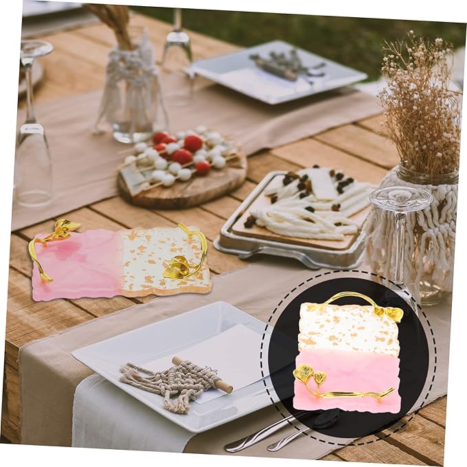 FOMIYES 5pcs Nail Palette Polish Plate Nail Design Nail Dish Makeup Mixing Pallet Nails Stickers Nail Polish Tray Nail Display Tray Vintage Frame Nail Stand Copper Plating Make up Bracket-VivaGrace Women