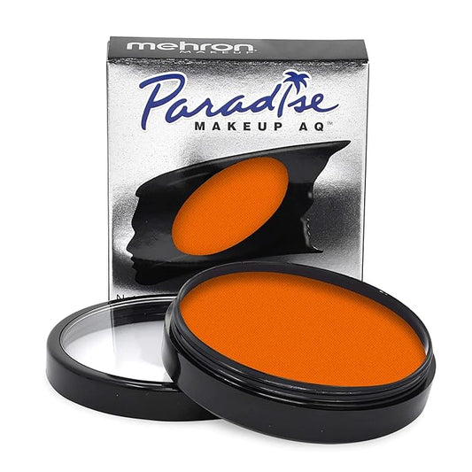 Mehron Makeup Paradise Makeup AQ Pro Size | Stage & Screen Performance, Face & Body Painting, Beauty, Cosplay, and Halloween | Water Activated Face Paint, Body Paint 1.4 oz (40 g) - Orange-VivaGrace Women