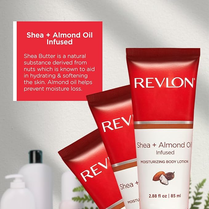 REVLON Get Carried Away Trio Moisturizing Travel Set, Shea Butter and Almond Oil Infused, Moisturizing Body Wash, Body Lotion, Exfoliating Body Scrub, 3 Count (2.88 fl oz)-VivaGrace Women