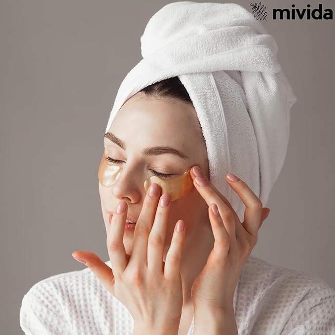 Caffeine & Hyaluronic-Acid Hydra-Gel Eye Pads - Anti Wrinkle Under Eye Patches, 60PCS | Gold Under Eye Patches For Puffy Eyes, Eye Bags and Wrinkles-VivaGrace Women