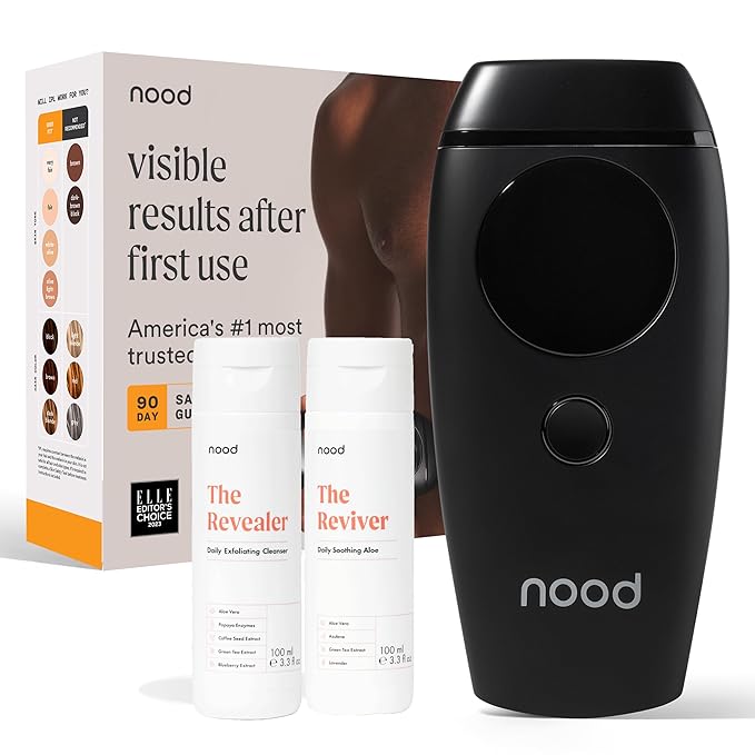 NEW Nood™ Flasher 2.0 Kit — IPL Laser Hair Removal Device for Women & Men — Pain-free & Permanent, Visible Results After First Use & Works Everywhere — Pre & Post IPL Treatment Included — Matte Black-VivaGrace Women