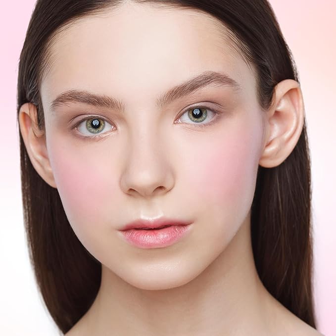 Boobeen Blush Compact for Face, Matte Powder Blush for Cheeks Powder Palette, Nude Light Blush with Puff, Blusher Makeup for a Radiant, Natural Glowing-VivaGrace Women