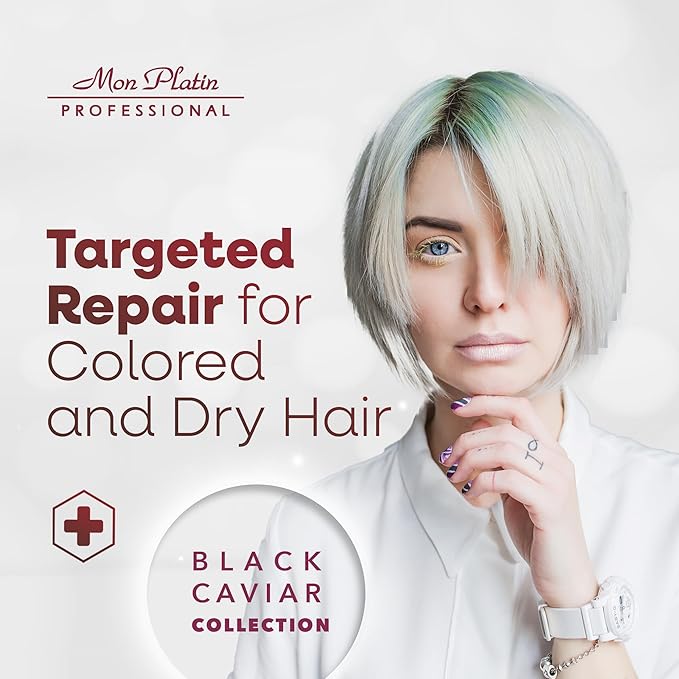 Mon Platin Professional Hair Mask, Black Caviar & Natural Silk Therapy, Deep Conditioning Hair Mask for Dry, Colored Hair, 100ML-VivaGrace Women