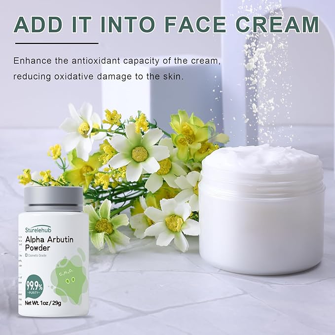 Alpha Arbutin Powder, 1OZ 99.9% Purity, Cosmetic Grade, Alpha Arbutin Powder for Homemade Cosmetics-VivaGrace Women