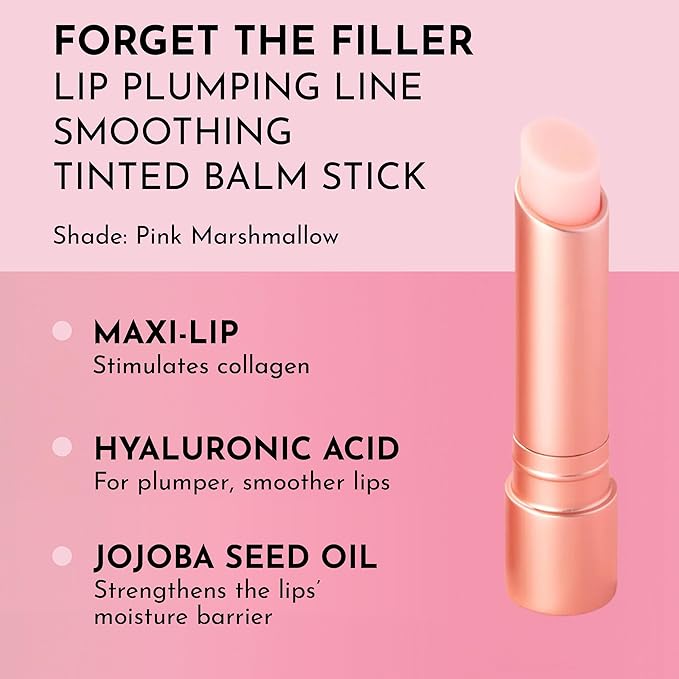 LAWLESS Forget the Filler Lip Plumping Line Smoothing Tinted Balm, Pink Marshmallow, 0.09 Ounce-VivaGrace Women