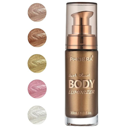 PHOERA Body Luminizer Highlighter, Waterproof Moisturizing and Glow For Face & Body, Face Body Glow Illuminator (103 Glistening Bronze)-VivaGrace Women