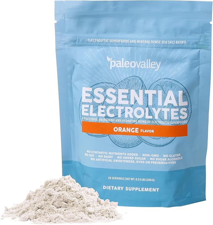 Paleovalley Essential Electrolytes Powder - Full Spectrum Orange Electrolyte Powder for Hydration, Energy and Muscle Recovery - No Sugar Added - 28 Servings-VivaGrace Women