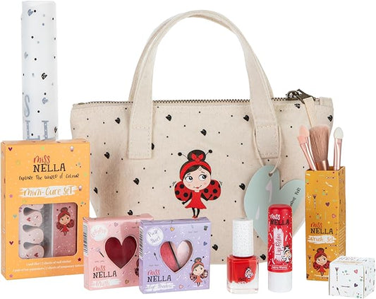 MISS NELLA Kids Bag of Glamorous Picks Makeup & Nail Polish Set Safe and Fun Gift - Hypoallergenic, Dermatologically Tested Kid-Friendly, Non-Toxic, Cosmetic Bag Included – Special Edition-VivaGrace Women
