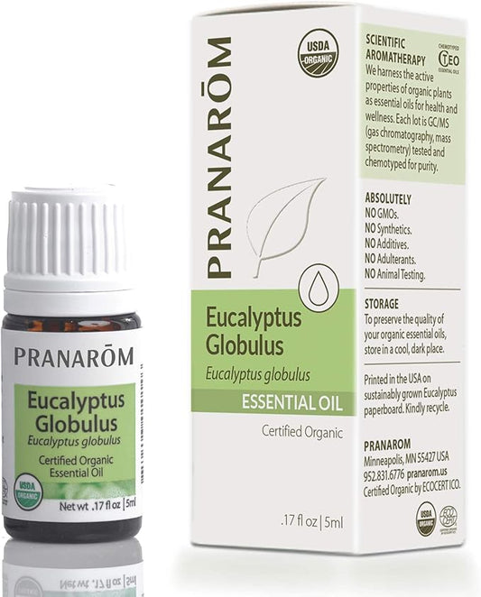 Pranarom - USDA Certified Organic Eucalyptus Globulus Essential Oil 5ml - Wellness Enthusiasts - Aromatherapy - Certified Organic Purity - 100% Pure, Non-GMO, Vegan-VivaGrace Women