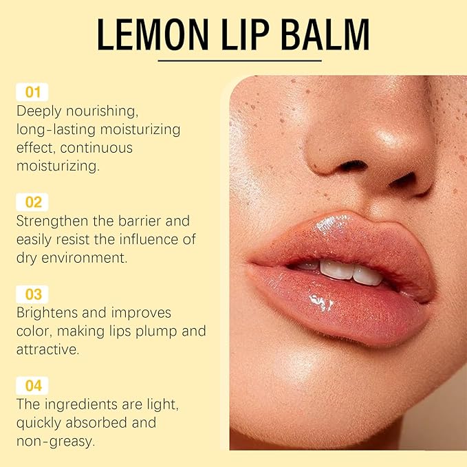 Lemon Lip Balm | All Natural Turmeric Lip Balms & Moisturizers | Hydrates Care Lip Balm, Brighten & Nourish Dark Lips Effortlessly-VivaGrace Women