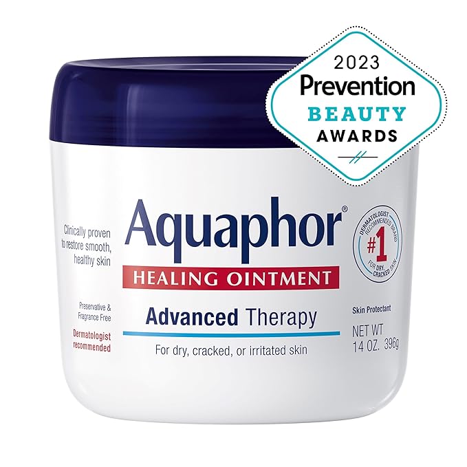 Aquaphor Healing Ointment, Advanced Therapy Skin Protectant, Multi-Purpose Healing Ointment and Body Moisturizer, For Dry, Cracked Skin, Minor Cuts and Burns, 14 Oz Jar-VivaGrace Women