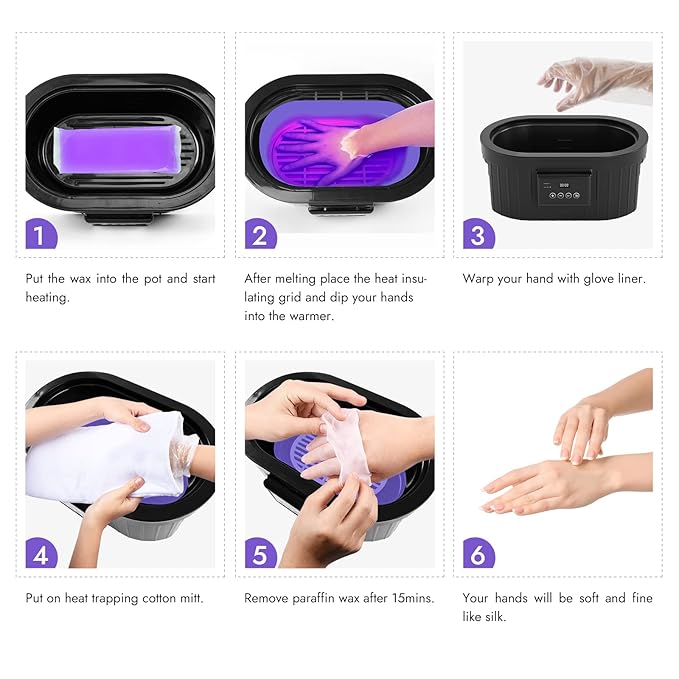 Paraffin Wax Machine for Hand and Feet, Waxkiss 5000ml Paraffin Bath with Lavender Paraffin Wax Warmer for Professional Spa & Arthritis Treatment At Home-VivaGrace Women