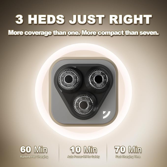 Facial Hair Removal for Women, 3D Floating Blade Rotary Razor, Wet/Dry Electric Shaver, Portable & USB Rechargeable Epilator Hair Remover for Face, Upper Lip, Chin, Arms & Legs (Beige)-VivaGrace Women