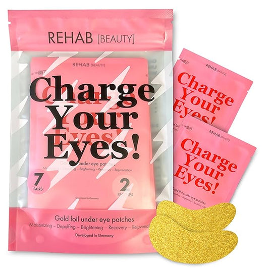 24k Gold Under Eye Patches for Puffy Eyes (7 Pairs) – Gold Foil Under Eye Masks for Dark Circle with Betaine, Hyaluronic Acid – Skincare Eye Bags Patches Treatment for Men & Women-VivaGrace Women