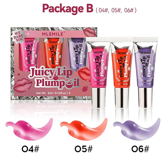 3 Colors Lifter Gloss Set, Spicy Roll On Lip Plumping Booster Lip Gloss Glossy Lipstick, Hydrating, Volumizes, Fuller Lip Glass Mirror Lip Glaze,Plump&Pout Lip Plumper for Women Girls (B)-VivaGrace Women